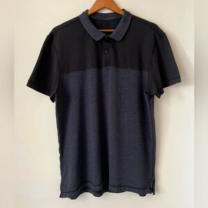 Lululemon Polo Shirt Men’s Size Large Black Colorblock Short Sleeve